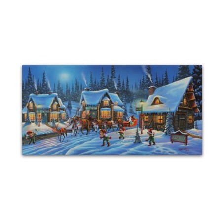 Trademark Fine Art Geno Peoples 'Santa Is On His Way' Canvas Art, 16x32 ALI19497-C1632GG